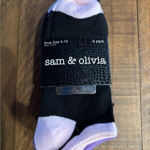 Sam & Olivia Women's No-Show Socks, (2 )6-Pack (MultiColor, Shoe Size: 4-10)